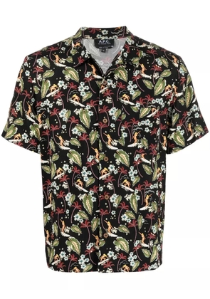 A.P.C. Lloyd short-sleeved printed shirt - Black