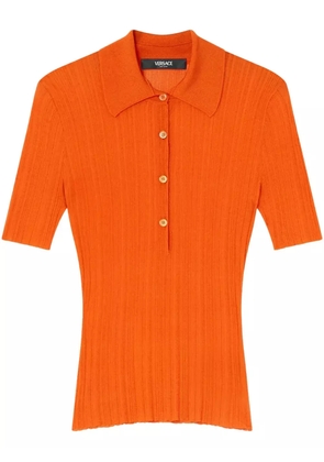 Versace ribbed-knit polo shirt - Orange