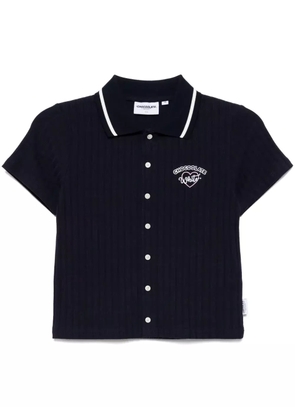 CHOCOOLATE ribbed-knit polo top - Blue
