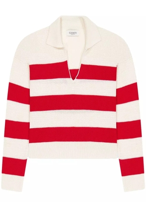 Laneus knitted long-sleeve polo - White