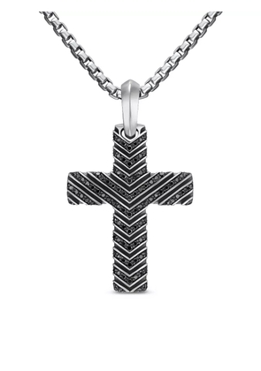 David Yurman sterling silver cross diamond pendant