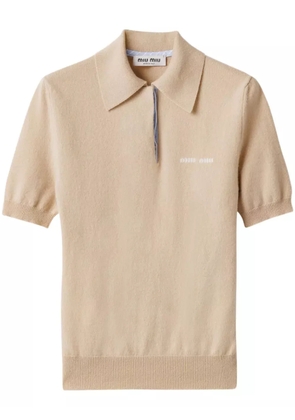 Miu Miu cashmere polo top - Neutrals