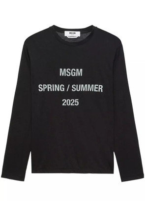 MSGM slogan-print cotton T-shirt - Black