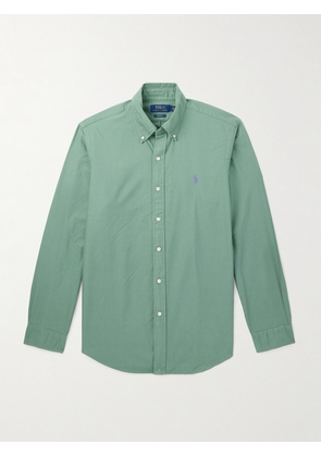 Polo Ralph Lauren - Slim-Fit Button-Down Collar Logo-Embroidered Cotton-Piqué Shirt - Men - Green - XS