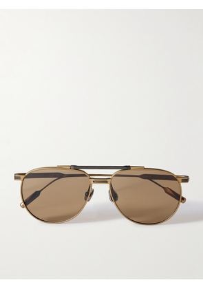 Brunello Cucinelli - Aviator-Style Metal Sunglasses - Men - Gold