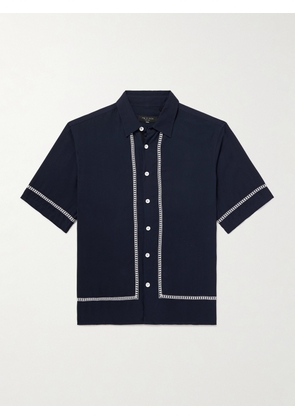 Rag & Bone - Embroidered Twill Shirt - Men - Blue - S