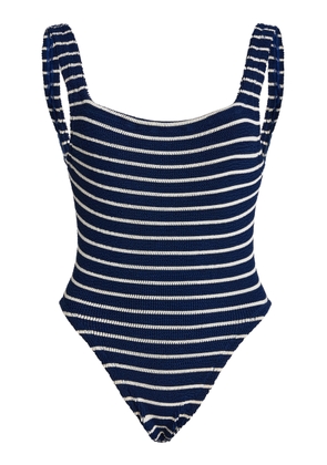 Hunza G Striped Square-Neck One-Piece Swimsuit - Moda Operandi
