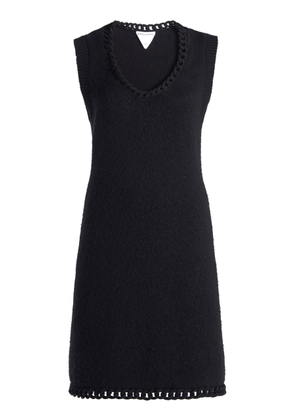Bottega Veneta - Chain-Detailed Wool Knit Mini Dress - Black - L - Moda Operandi