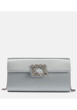 Roger Vivier Efflorescence embellished satin clutch