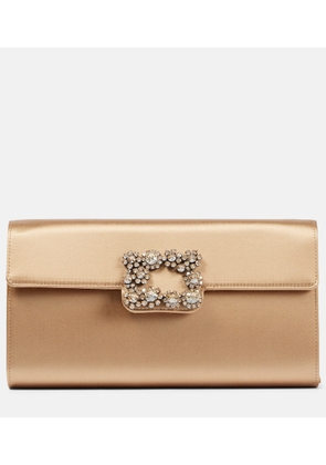 Roger Vivier Efflorescence embellished satin clutch