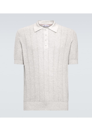 Brunello Cucinelli Ribbed-knit cotton jersey polo shirt