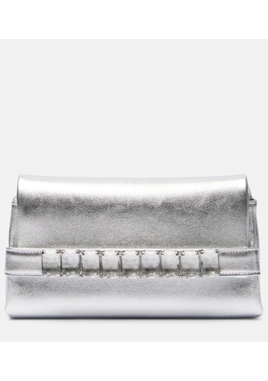 Jimmy Choo Kya metallic leather clutch