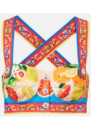 Dolce&Gabbana Printed cotton bra top