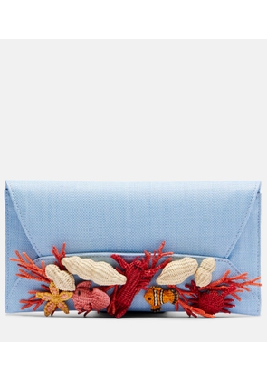 Aquazzura Marea raffia clutch