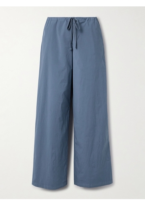 SKIMS - Cotton-blend Poplin Wide-leg Pants - Harbor - Blue - XXS,XS,S,M,L,XL,2XL,3XL,4XL