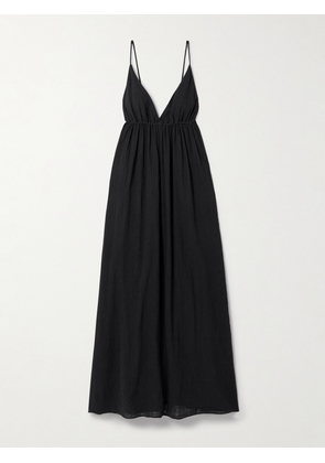 STAUD - Hanna Cotton-gauze Maxi Dress - Black - x small,small,medium,large,x large