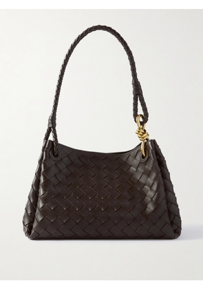 Bottega Veneta - Parachute Medium Intrecciato Leather Shoulder Bag - Brown - One size