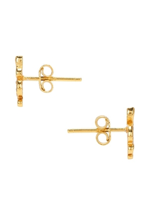 Mazin Jewels Mini Vermeil Snake Studs in Metallic Gold.
