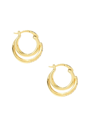 Mazin Jewels Triple Hoops in Metallic Gold.
