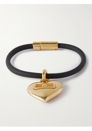 Balenciaga - Gold-Tone and Rubber Bracelet - Men - Gold - S