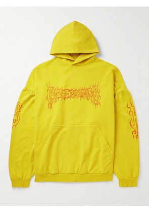 Balenciaga - Oversized Printed Cotton-Jersey Hoodie - Men - Yellow - 1