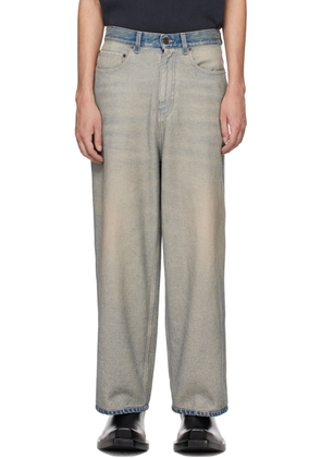 Balenciaga Beige & Indigo Faded Jeans
