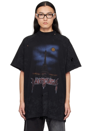 Balenciaga Black Paris Moon Oversized T-shirt