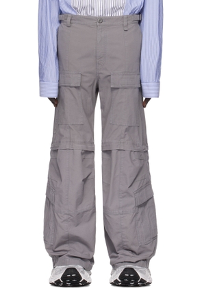 Balenciaga Gray Flared Cargo Pants