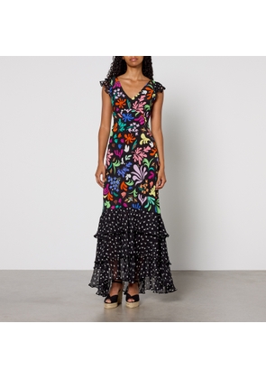RIXO Ossy 2 Silk Midi Dress - UK 10
