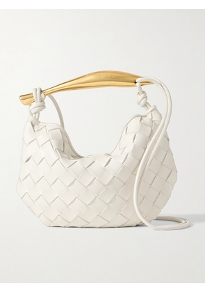 Bottega Veneta - Sardine Mini Embellished Intrecciato Leather Shoulder Bag - Off-white - One size