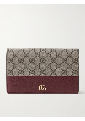 Gucci - Petite Marmont Leather And Logo-print Coated-canvas Wallet - Red - One size