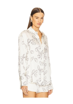 ANINE BING Avalon Shirt in Cream. Size M. Also in L, S.