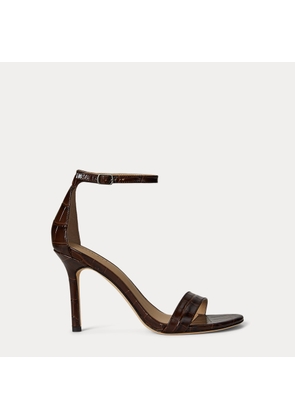 Allie Crocodile-Embossed Leather Sandal