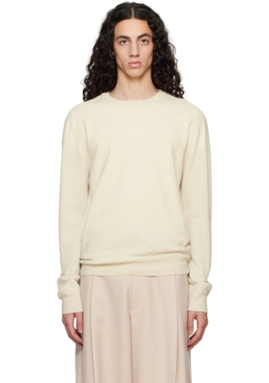 Maison Margiela Off-White Elbow Patch Sweater
