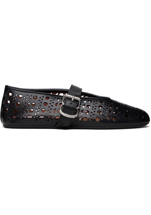 ALAÏA Black Vienne Lambskin Ballerina Flats