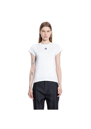 LOEWE WOMAN WHITE T-SHIRTS & TANK TOPS
