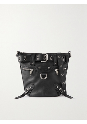 Balenciaga - Emo Xs Buckled Textured-leather Bucket Bag - Black - One size
