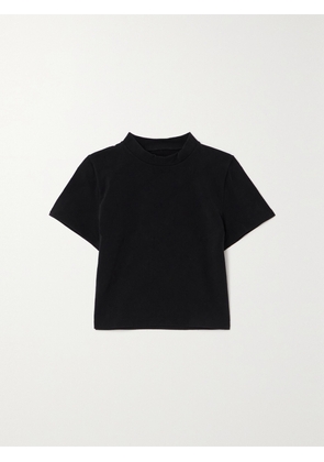 Balenciaga - Cropped Stretch Jacquard Stretch-knit T-shirt - Black - S