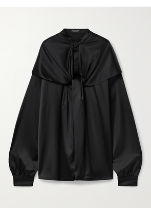 Balenciaga - Hooded Duchesse-satin Blouse - Black - FR 34,FR 36,FR 38,FR 40,FR 42,FR 44