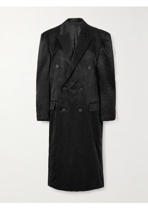 Balenciaga - Crinkled-satin Coat - Black - 1,2