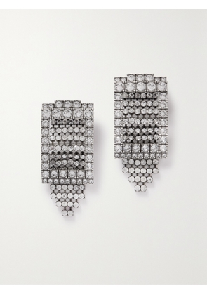 Balenciaga - Club Crystal-embellished Silver-tone Earrings - One size