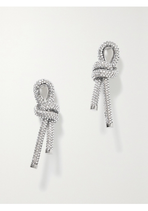 Balenciaga - Silver-tone Crystal And Cotton Earrings - One size