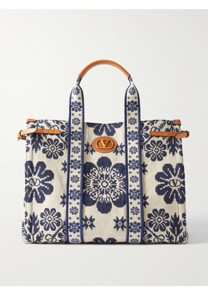 Valentino Garavani - Antibes Large Leather-trimmed Floral-jacquard Tote - Ivory - One size