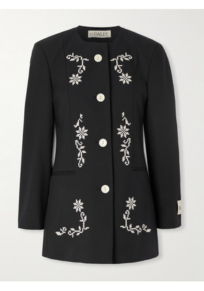 S.S. Daley - Embroidered Wool Jacket - Black - x small,small,medium,large