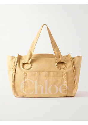 Chloé - Plage Printed Cotton-canvas Tote - Yellow - One size