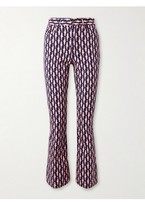 La DoubleJ - The Cropped Printed Mid-rise Flared Jeans - Multi - 25,26,27,28,29,30,31,32