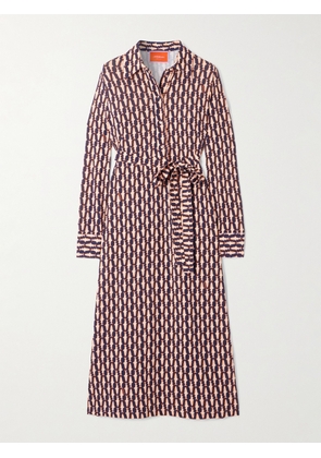 La DoubleJ - Perry Street Belted Printed Jersey Midi Shirt Dress - Multi - xx small,x small,small,medium,large,x large,xx large