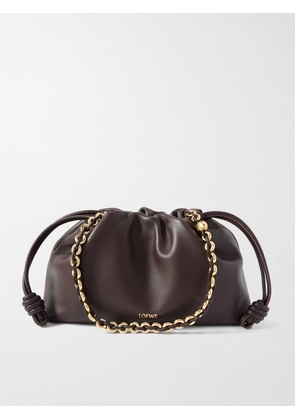 LOEWE - Flamenco Medium Leather Clutch - Brown - One size
