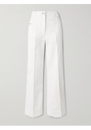 Victoria Beckham - Alina Embroidered High-rise Wide-leg Jeans - White - 24 Regular,25 Regular,26 Regular,27 Regular,28 Regular,29 Regular,30 Regular,32 Regular
