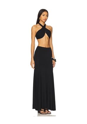 superdown Yasmina Maxi Skirt Set in Black. Size L. Also in M, XL.